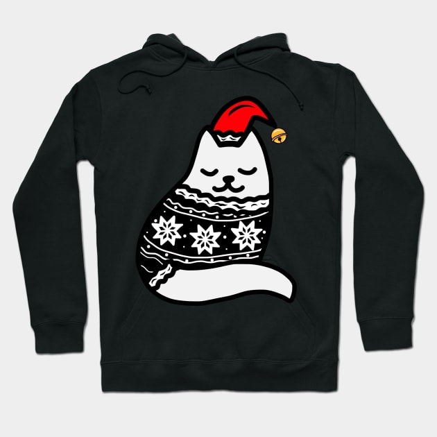 Cozy Christmas Sweater Cat Hoodie by faiiryliite